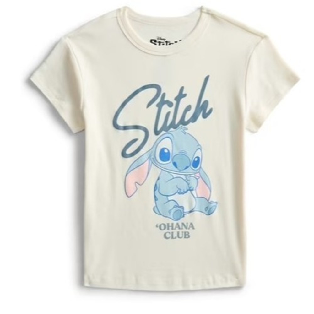 Disney Stitch Ohana Club Graphic Tee‎ Kids XXL 20 Whisper White Cotton Shirt NEW